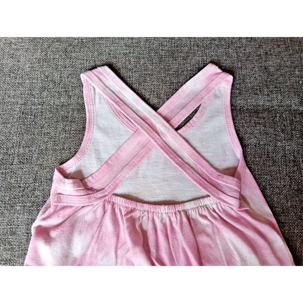 Pajamas 3T PL Sleep Girls Pink Tie Dye Cross Back Tank Top Shorts Ruffles